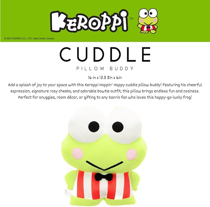 Collectibles Keroppi Bedding Super Soft Cozy Decorative Cuddle Pillow, (Officially Licensed Product) By Franco