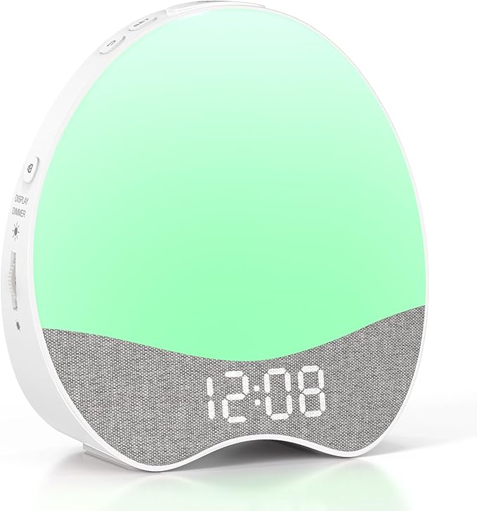 Ok to Wake Alarm Clock for Kids, Sleep Trainer with Night Light, White Noise Sound Machine, Dimmable Digital Display, 21 Soothing Sounds, Gentle Wake-up, Child Lock, for Kid, Toddler, Bedside, Bedroom