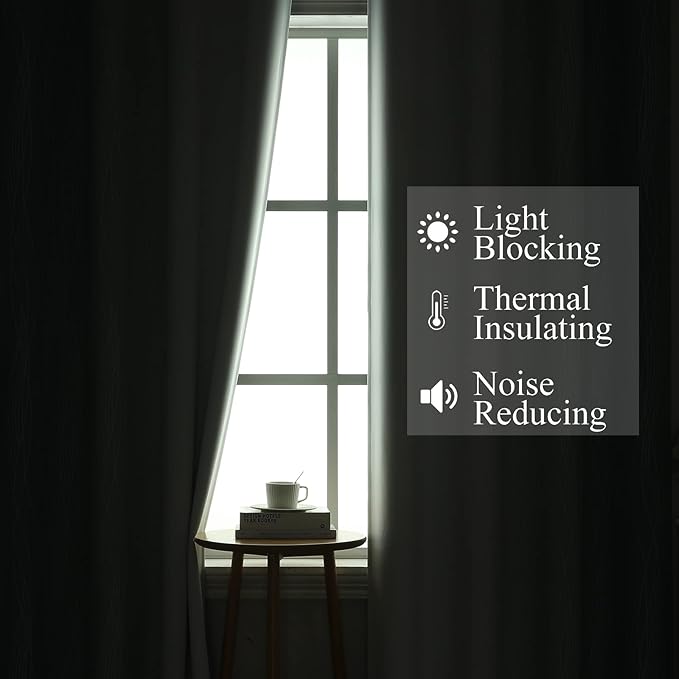 Estelar Textiler Stone Blue and Greyish White Ombre Blackout Curtains 90 Inch Length 2 Panels Set, Thermal Insulated Drapes for Bedroom,Full Room Darkening Gradient Curtains for Living Room,52Wx90L