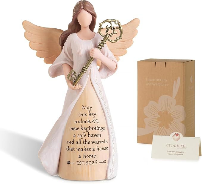 Storieme Housewarming Gifts New Home: House Warming Gift for Women Friend Homeowner - Guardian Angel Figurines for New Apartment Party Decorations Entryway Table Decor Ideas