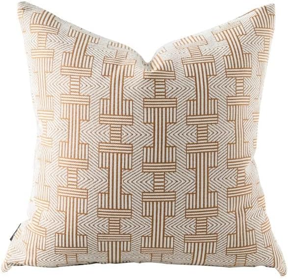 Croker Horse 18x18'' Inches Throw Pillow Cushion Cover - Emma Orange Birch Stripe Pattern Couch Sofa Pillow Covers for Living Room Bedroom
