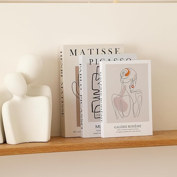 Set of 3 Decorative Books for Home Decor,Stylish Fake Books for Decoration, Aesthetic Decor Books Set for Coffee Table,Bookshelf,Mantel,Living Room,Hotel,Villa Decor,Storage Box for Photos