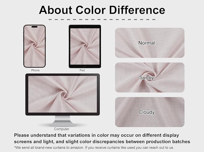 Vision Home Pink Pinch Pleated Light Filtering Curtains with Microfiber Liner 108 inch Linen Blended Textured Privacy Drapes for Living Room Girls Bedroom Back Tabs with Hooks 2 Panels 40" Wx108 L