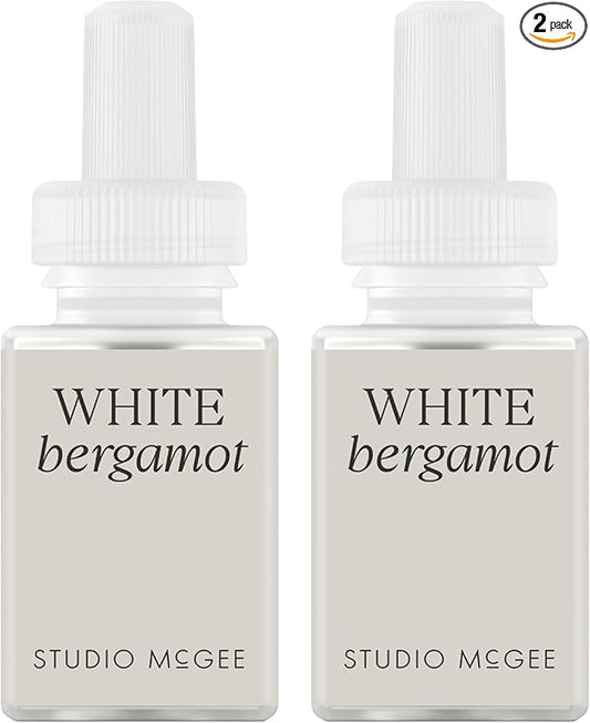 Pura x Studio McGee Home Scent Refill - Smart Air Diffuser - Long-Lasting Luxury Fragrance per Refill - Home Essential - Clean & Safe Diffuser Fragrance - 2 Pack, White Bergamot