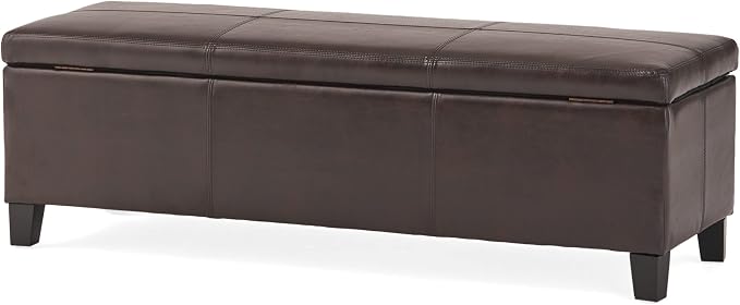 Christopher Knight Home Glouster PU Storage Ottoman, Brown