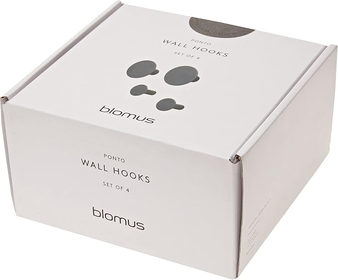 Blomus Wall Hooks 65800 Wall Hook Set, Gunmetal, 4.5 cm
