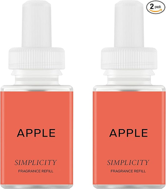 Pura & Simplicity Home Scent Refill - Smart Air Diffuser - Long-Lasting Luxury Fragrance per Refill - Home Essential - Clean & Safe Diffuser Fragrance - 2 Pack, Apple