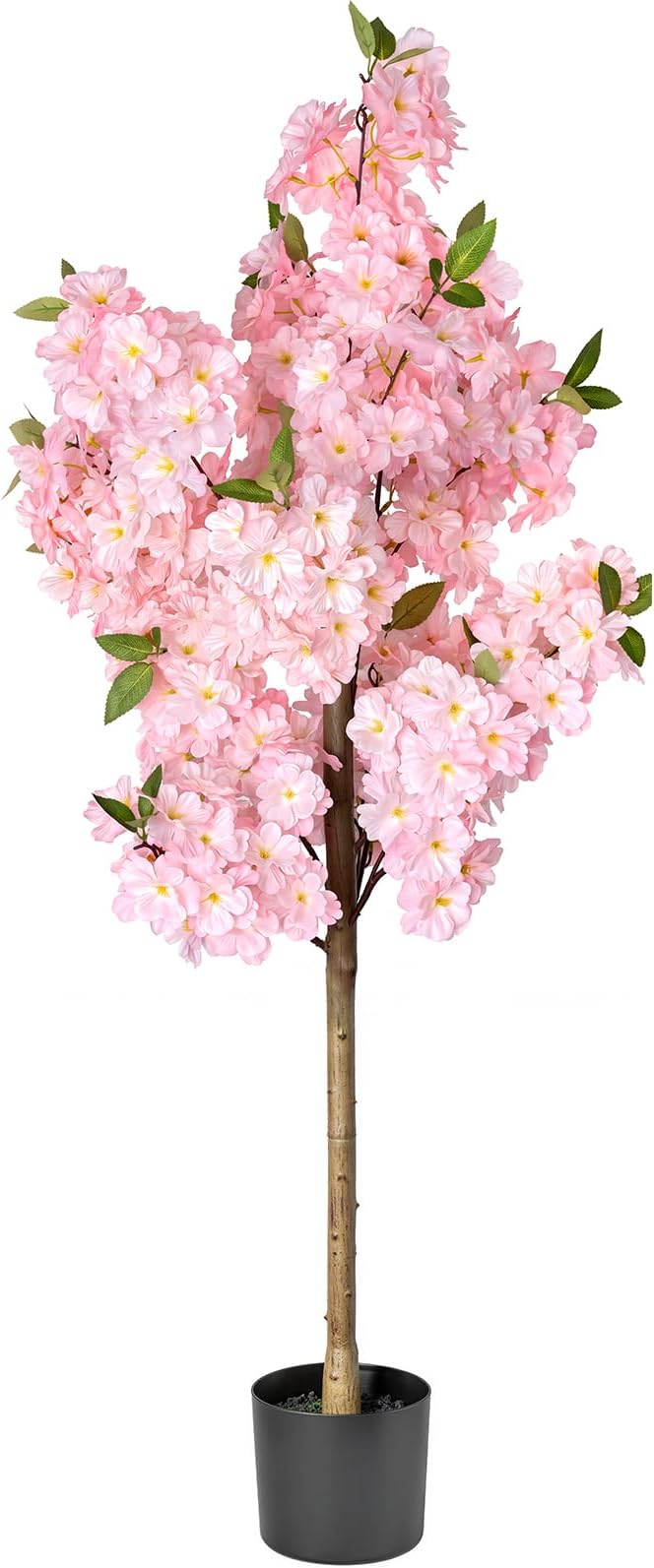 Cherry Blossom Tree 4FT Artificial Plants Indoor - Reinforced Spiral Connection Base & Anti-Shedding Silk Sakura Flowers, Faux Pink Tree for Living Room Home Office Bedroom Decor