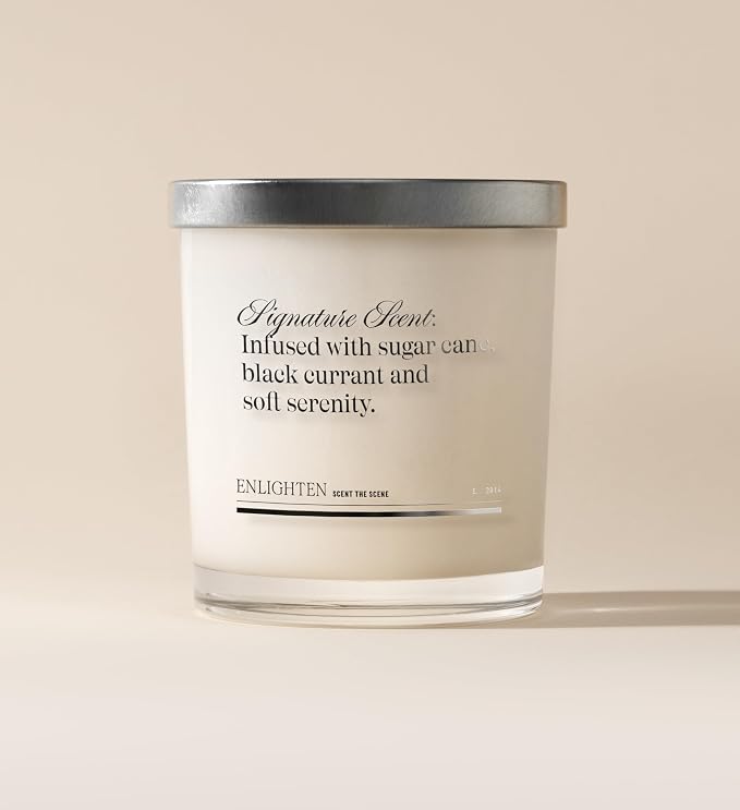 Enlighten Signature Scent Candle | Luxurious Sugar Cane, Lime & Black Currant Scent | Double Scent Load for Enhanced Aroma | Eco-Friendly, Hand-Poured Soy Wax | 12oz Glass Tumbler | Made in USA
