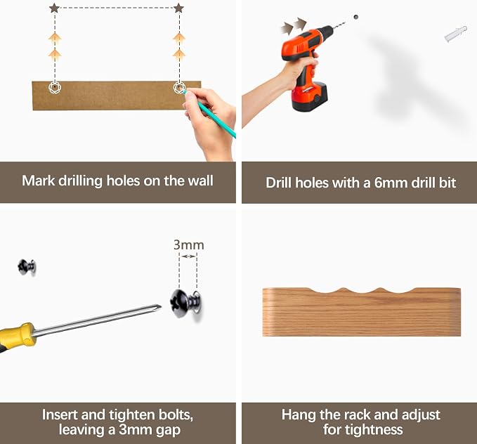 Coat Rack Wall Mount with Hidden Hooks, Wall Hooks with Shelf, Wall Key Holder Mount Wooden Shelf Entryway Hooks for Bedroom Bathroom for Hanging Coats Hats Bags Towels (Oak Wave-Shape, 5 Hooks)
