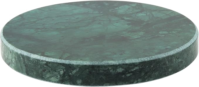 8 PCS 4 Inches Marble Coasters, Round Stone Decorative Modern Coasters with Non-Slip Bottom for Glasses, Cups, Mugs, Emerald