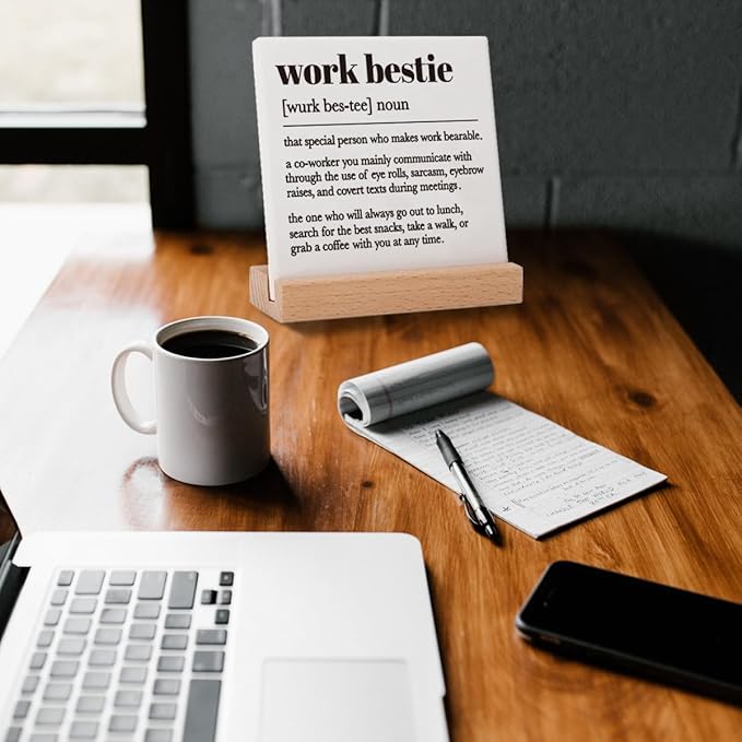 Work Bestie Gifts: Decorative Ceramic Signs for Coworkers & Partners