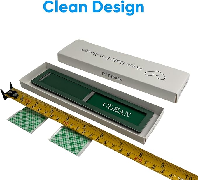 Christmas Dishwasher Clean Dirty Sign - Red & Green Clean Dirty Magnet for Kitchen Decor & Home Organization Gift, Easy Slide with Extra Tape (Green-06)