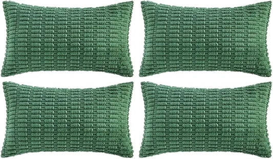 Fancy Homi 4 Packs Decorative Throw Pillow Covers for Living Room Couch Bed, Modern Farmhouse Boho Home Décor Accent Cushion Case, 24" x 16" (Pack of 4), Green Series