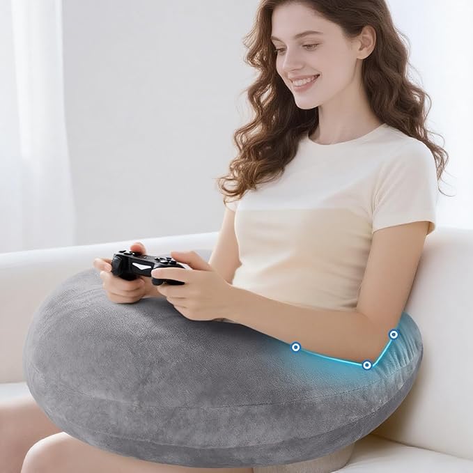 vamorry Gaming Pillow Arm Support Pillow for Bed & Sofa: Ergonomic U-Shaped Lap Pillow with Elbow Rest for Adults & Kids - Reduces Arm Pain & Fatigue During Gaming, Reading, Working & Crocheting