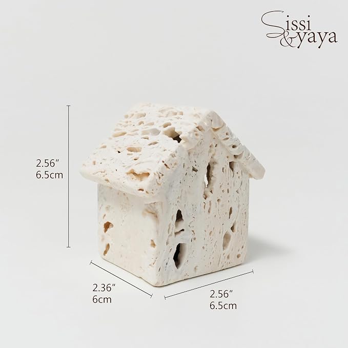 Sissi & yaya Marble Mood Light, 3-Color Dimmable LED Night Light, Travertine Bedside Ambiance Lamp for Home Decor & Gift