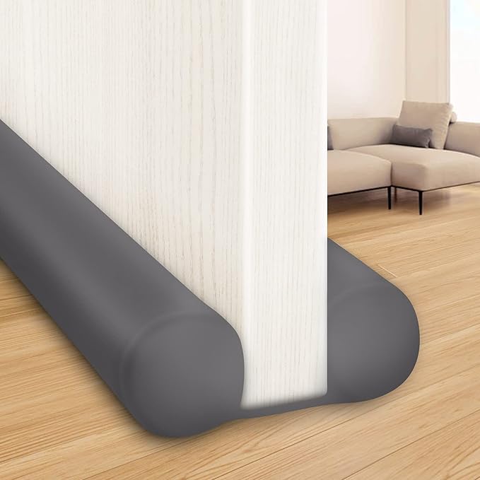 MAXTID 2 Pack Door Draft Stopper 36" Black & Grey