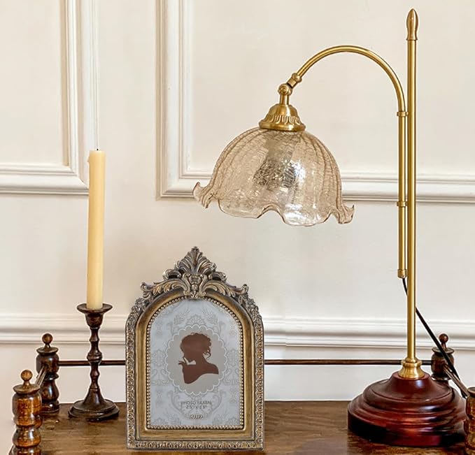 SIKOO Vintage Mini 2.5 × 3.5 Picture Frame Antique Small Ornate Table Top Wall Mounting Photo Frame with High Definition Glass Front for Home Decor, Photo Gallery, Art,Bronze Gold (2.5x3.5)