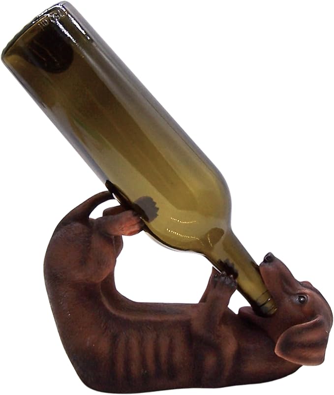 Dachshund Dog Wine Bottle Holder, Unique Home Bar Decor, Canine Wine Accessories, Kitchen Wine Organizer, 10 Inches