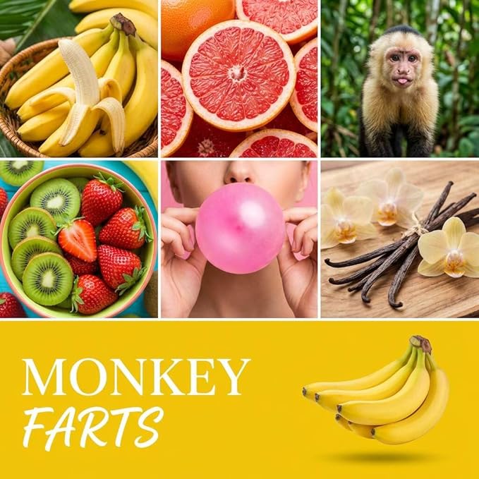Monkey Farts Strongly Scented Hand Poured Vegan Wax Melts, 12 Scented Wax Cubes, 6.4 Ounces in 2 x 6-Packs