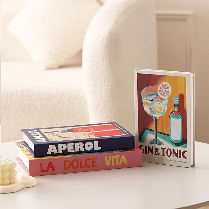 Set of 3 Decorative Books for Home Decor,Stylish Fake Books for Decoration, Aesthetic Decor Books Set for Coffee Table,Bookshelf,Mantel,Living Room,Hotel,Villa Decor,Storage Box for Photos