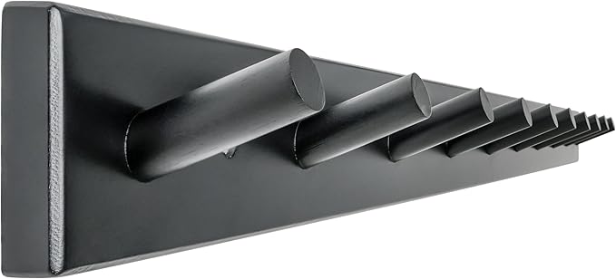 WEBI Coat Rack Wall Mounted,10 Hooks,38" Long Coat Hanger Wall Mount,Bamboo Peg Rail Hat Rack for Wall,Caps,Jacket,Clothes,Black