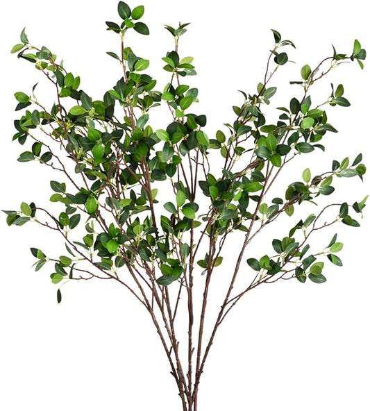 3pcs Faux Stems Artificial Branches for Vase Artificial Stems Artificial Greenery Stems Faux Green Stems Artificial Eucalytus Branches Fake Stems(42"/Each Branch)