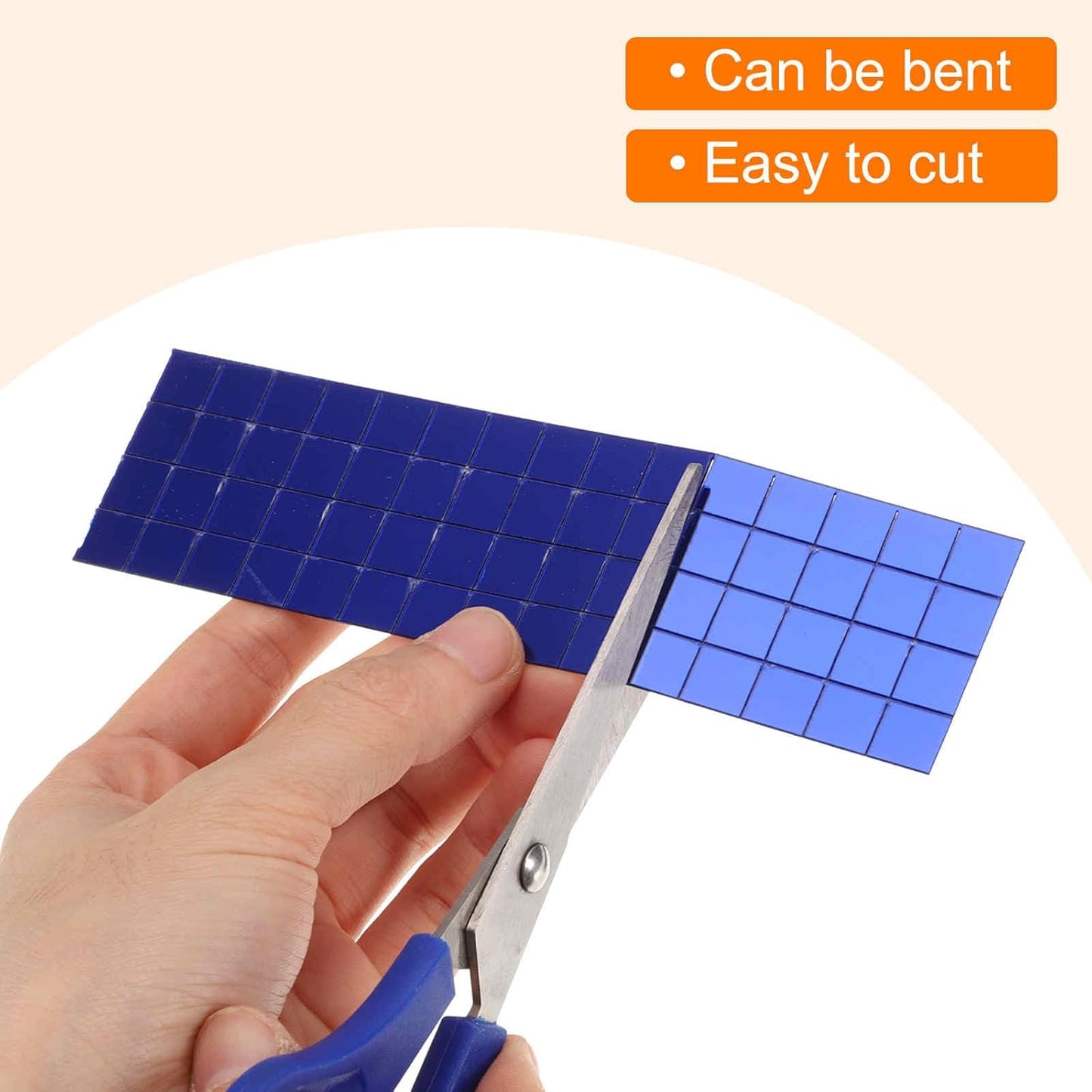 HARFINGTON 10 Sheet 4800 Pieces Self Adhesive Mirror Mosaic Tiles 5x5mm Small Square Mirror Tiles Sticker Disco Ball Stickers Mini Glass Tiles for DIY Craft Party Home Decoration, Silver