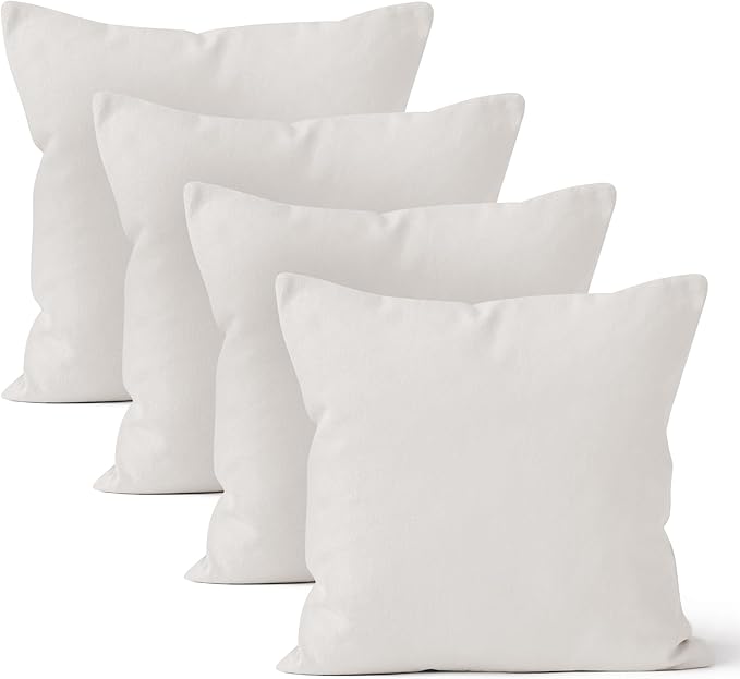 Encasa XO Throw Pillow Covers 20x20 in Set of 4 Light Grey | No Inserts | Cotton Pillow Covers for Living Room, Bed, Sofa, Couch | Decorative Cushion Covers with Improved Zipper