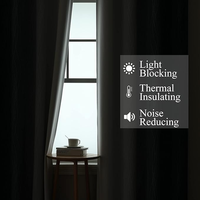 Estelar Textiler Navy Blue and Grayish White Blackout Curtains for Bedroom 72 Inches Long, Thermal Insulated Ombre Blackout Drapes, Room Darkening Energy Saving Drapes for Living Room,52Wx72L,2 Panels