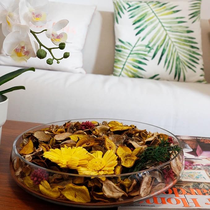 Qingbei Rina Spring Potpourri Bags,Yellow Potpourri Bowl Filler,Lemon Scented Decorative Dried Flowers,Home Fragrance Sachet,Vase Fillers,Bathroom Decor(8.4 oz)
