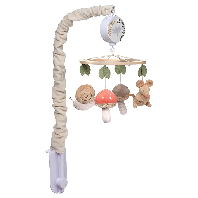 Lambs & Ivy Mushroom Meadow Musical Baby Crib Mobile Soother Toy