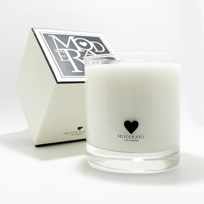 MODERATO Los Angeles No.05 Butterfly – Luxury Rose Scented Coconut Wax Candle, Floral & Fruity, Cassis, Bergamot, Grapefruit, Crystal Clear Glass Vessel, 50 Hour Burn, Candle Gift, Made in USA 8.5oz