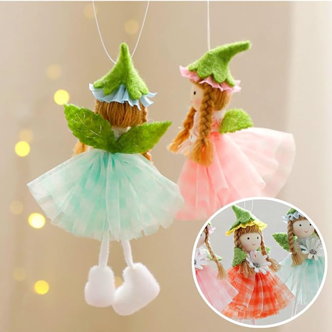 Eimilaly Four-Color Daisy Sprites Ornaments Spring Gnome for Home Decorations, Tomte Gnomes Set Ornaments for Garden or Rustic Theme Party Gnome Decor - 4PCS