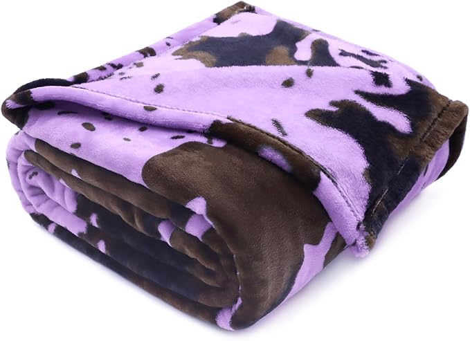 Purple Throw Blanket for Girls, Cute Soft Small Fleece Blankets for Bed Nursery Stroller Crib, Lavender Purple Gifts for Girls Boys Birthday, 40"x50"