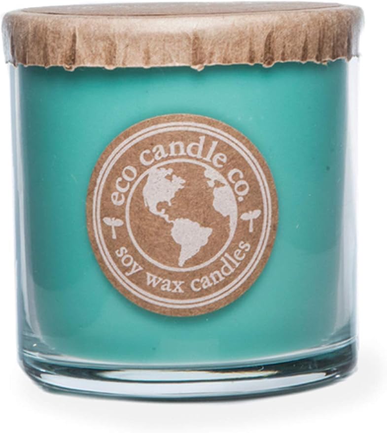 Eco Candle Co. Recycled Candle, Ocean Waves, 6 oz. - Scents of Marine Air, Citrus, & Musk - 100% Soy Wax, No Lead, Kraft Paper Label & Lid, Hand Poured, Phthalate Free,