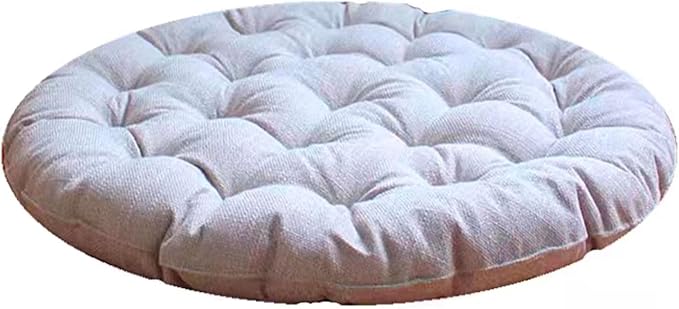 Large Linen Floor Cushions,Round Futon Pillows Japanese Style Tufted Floor Pillows Meditation Cushions for Seating On Pad for Yoga Sofa Balcony(Size:30x30inch,Color:Beige)