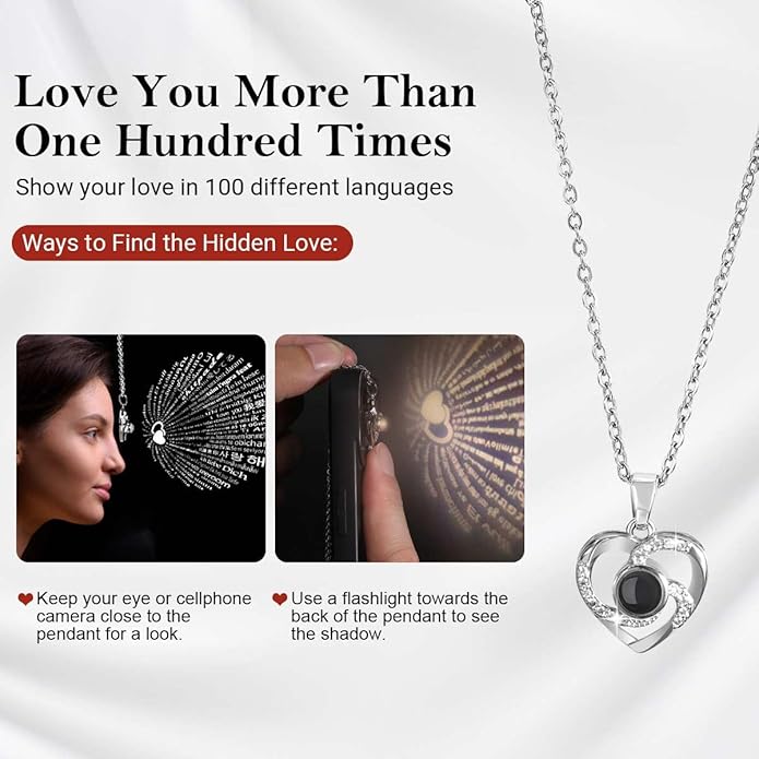 Emibele Preserved Rose Gifts for Women, Eternal Flower Rose Box with Heart Necklace, Romantic I Love You Gifts for Women Her Wife Mom Grandma on Valentines Mothers Day Birthday Anniversary