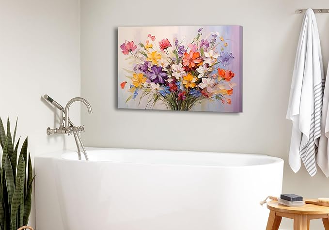 Colorful Flower Pictures Wall Decor Wildflower Wall Art for Teen Girls Bedroom Abstract Nature Poppy Daisy Floral Canvas Painting Watercolor Botanical Plant Poster Modern Artwork Home Decoration 20x30