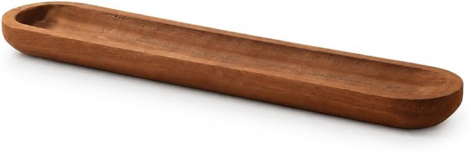 Wooden Dough Bowls for Decor Approx 29 Inch, Large Long Wooden Bowl | Hand Carved Rustic Farmhouse Extra Long Tray for Table Centerpiece, Living Room, Home Decor, Candle Bowl