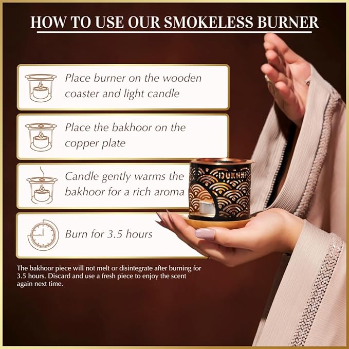 Oud Bakhoor Variety Box & Burner by Dukhni | Arabian Oudh Set with Candle Incense Burner | 20 pcs Arabic bukhoor Incense Bricks, 10 Mixed scents | Islamic, Eid & Ramadan Gifts | Home Fragrance