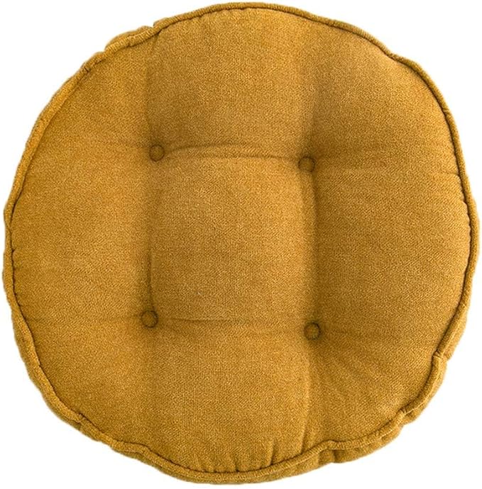 vctops Soft Chair Pads Diameter 16 inch Super Comfy Thicken Solid Color Round Seat Cushion for Kitchen Dining Room Office Chairs (Yellow,16" x 16")