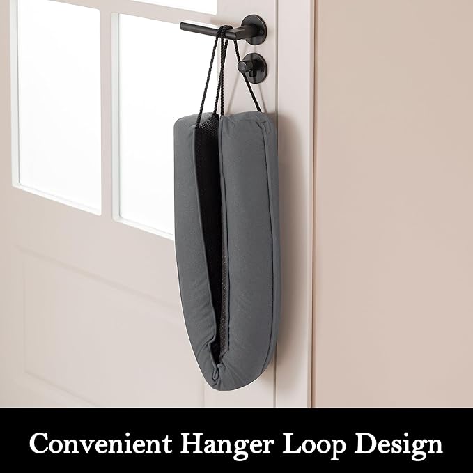 Sunolga Door Draft Stopper Blocks Hot and Cold Air with Removable Washable Cover for Bottom of Door, All-Season Seal for Noise, Light, Dust, Door Sweep for Gaps Up to 3", Home Essentials, 26", Gray