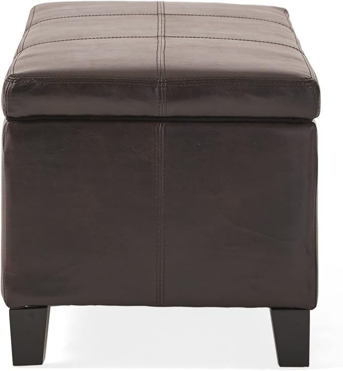 Christopher Knight Home Glouster PU Storage Ottoman, Brown