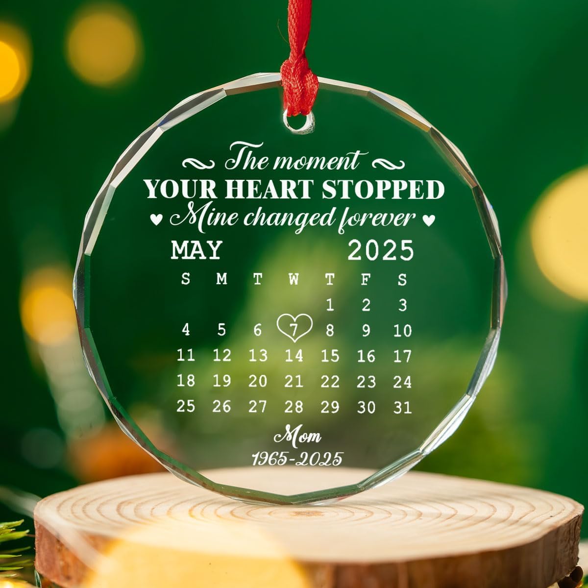 The Moment - Personalized Custom Holiday Decoration, Ideal for Loss of Loved Ones, Memorial Glass Ornament