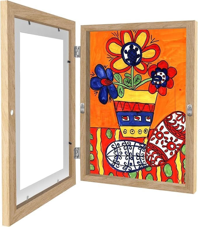 2 Pack Kids Artwork Frames Changeable 10 x 12.5 Inch Children Art Projects Kids Art Frames Front Opening Picture Display Frame, Wood