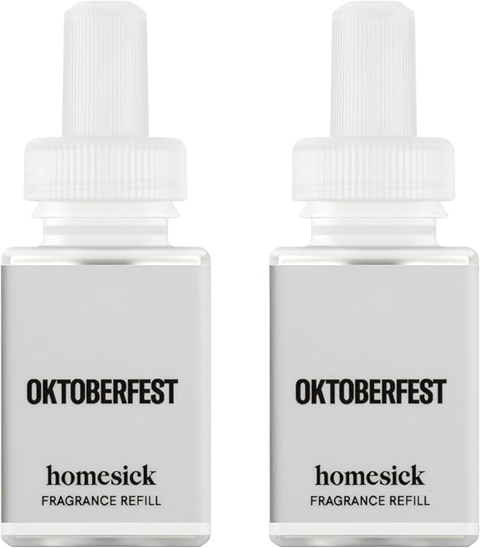 Pura & Homesick Home Scent Refill - Smart Home Air Diffuser Fragrance - Long-Lasting Luxury Scent per Refill - Clean Diffuser Fragrance - Household Essential - 2 Pack, Oktoberfest