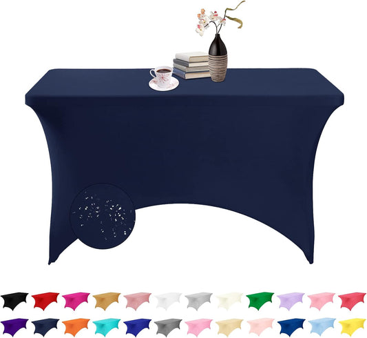 Spandex 4ft Waterproof Table Cover for Party,Wedding, Banquet, and Events(Navy)
