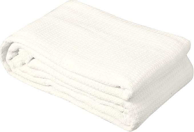 DOLLCENT 100% Cotton Queen Size Blanket for Bed, Premium Soft Combed Lightweight Blankets, Washed Breathable Cozy Bed Throw Blanket, Ivory Queen Cotton Blankets for All Season: Ivory (90"x90")