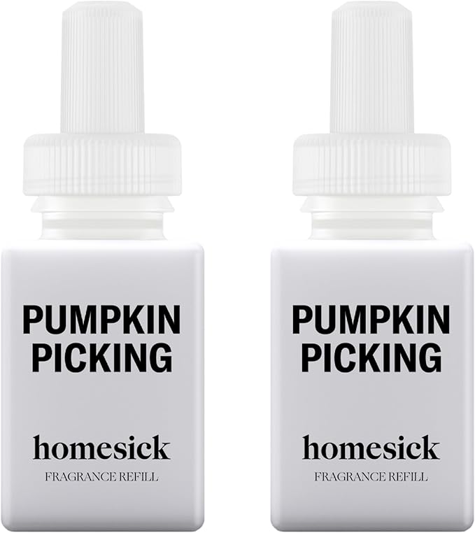 Pura & Homesick Home Scent Refill - Smart Home Air Diffuser Fragrance - Long-Lasting Luxury Scent per Refill - Clean Diffuser Fragrance - Household Essential - 2 Pack, Pumpkin Picking